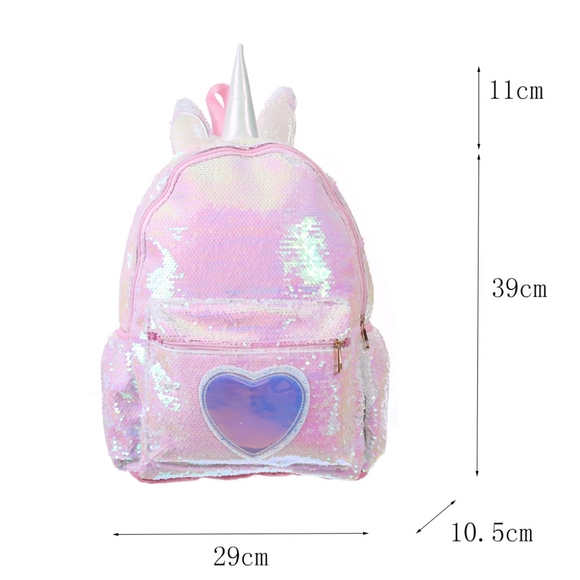 NWT UNBRANDED Sequin Unicorn Toddler Princess Backpack Bag - Picture 8 of 8